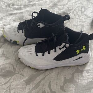 Under Armour Black and White Sneakers with Neon Accents